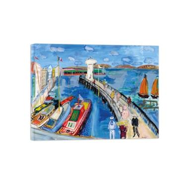 Imagem de Pinturas Famosas Arte Parede-Imagens em Tela-Harbor-Pôster e Impressões para Sala de Estar Quarto Casa 20x25cm8x10in Tela Embrulhada