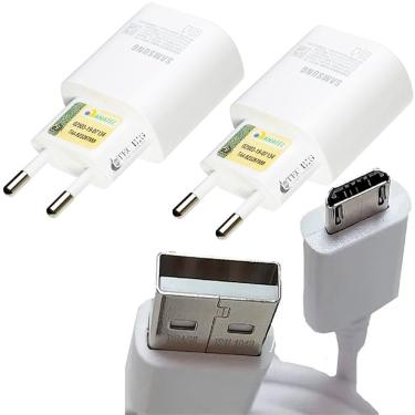 Imagem de Kit 2 Carregadores autêntico Celular Samsung Micro USB Branco