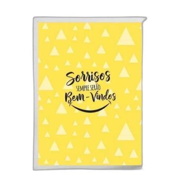 Imagem de Quadro Sorrisos Sempre Serão Bem Vindos 24X18Cm Branca - Quadros On-Li