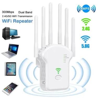 Imagem de Repetidor Wifi 600Mbps 6 Antenas Expansor Amplificador Sinal - Repetid