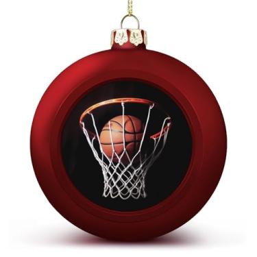 Imagem de Bolas de Natal, decorações de Natal, festivais, basquete, estampadas, bolas penduradas para árvores de Natal, decoração de festa de Natal