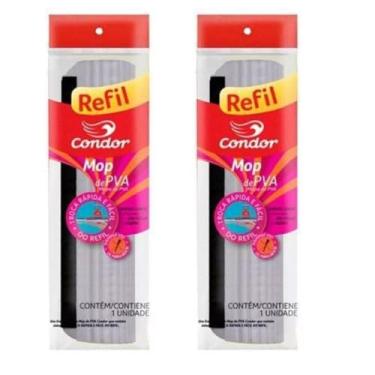 Imagem de Kit Com 2 Refil Para Mop De Rodo Pva Mágico Com Espuma De Alta Absorção 1620R