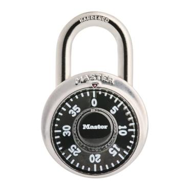 Imagem de Master Lock 1500D pacote com 2 cadeados de 4,2 cm com combinação de discagem, padrão, prata e preto