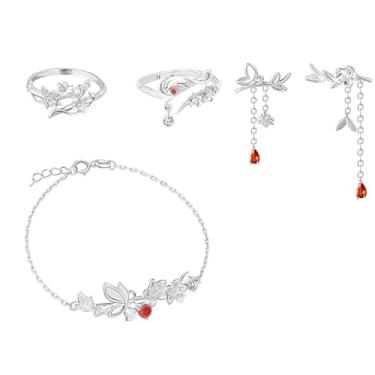 Imagem de PPX Brincos e pulseira Heaven Official Blessing Rings para mulheres, Metal, Sem Pedra Preciosa