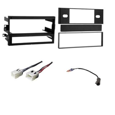 Imagem de Kit de painel de instalação estéreo de carro Din único, chicote de fios e adaptador de antena de rádio AM/FM - Feito para Nissan: Caminhão Hardbody 1995 1996 1997, Pathfinder 1995