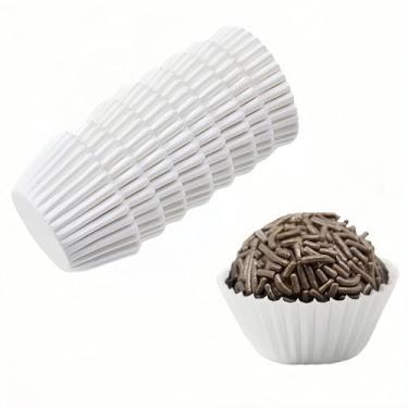 Imagem de 1000 peças (nº 4) - Forminha de Brigadeiro Número 4, Brigadeiro Forminhas de 2,5 cm, Forminhas para Brigadeiro, forminhas brancas para cupcake pequenas, embalagens de papel para trufas de chocolate
