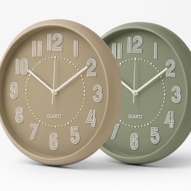 Imagem de Relógio de Parede Analógico Decorativo Silencioso Quartzo Premium – Design Moderno e Elegante (Verde)