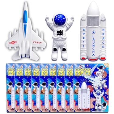 Imagem de Kit 10 Brinquedos Astronauta Nave Espacial Lembrança Festa de Aniversário Infantil