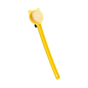 Imagem de Kokiya Escova de banho de gato com cabo longo, escova para limpeza profunda, viagem, cerdas mais macias, corpo, costas, para escovação úmida ou seca, banho, Amarelo