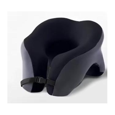 Imagem de Travesseiro de Pescoço para Viagem, Espuma de Memória, 29 x 19 x 12 cm, Design Ergonômico, 3 Cores (Preto)