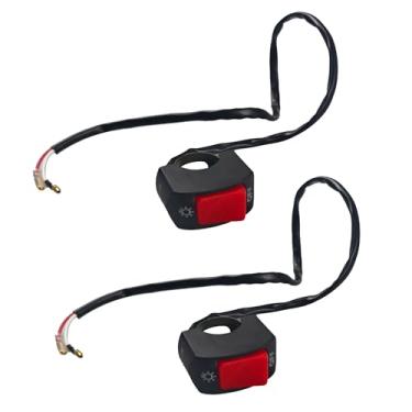 Imagem de Runseaway 2 peças de interruptor de guidão de motocicleta, interruptor liga/desliga à prova d'água com botão de pressão para guidão de 7/8 polegadas (22 mm), serve para motocicletas U5 U7 U2, scooter