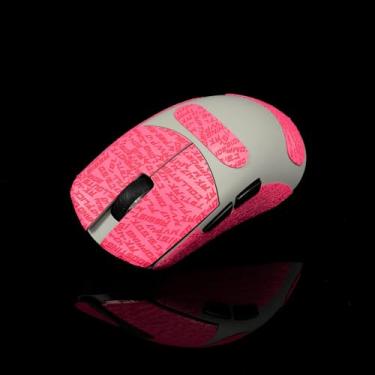 Imagem de Hokeyio Fita adesiva para Lamzu Maya X - antiderrapante, controle aprimorado, resistência ao suor, melhora a aderência FPS Gaming e a proteção do mouse [pré-corte] CS rosa 0,3 mm
