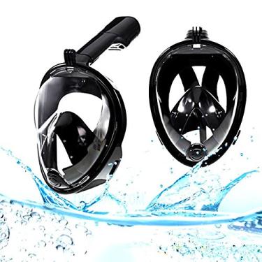 Imagem de Mascara De Mergulho Full Face Snorkel Com Suporte Para Camera Anti Embaçamento Mergulhador M Preta (BSL-XST-2)