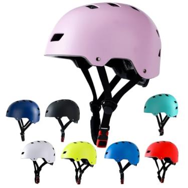 Imagem de Capacete de bicicleta 3 tamanhos para adolescentes, crianças, jovens, adultos, Bavilk capacete de skate ajustável, multiesportivo, ciclismo, patinação, patins, patins em linha, patins para meninas