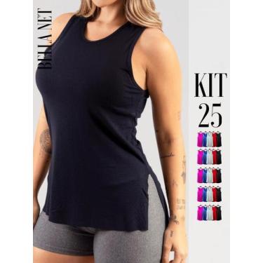 Imagem de Kit 25 Regatas Femininas Esportivas Para Academia Tapa Bumbum - Bella 