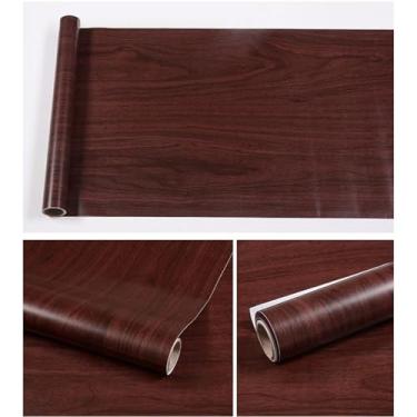 Imagem de 1 peça de papel de parede texturizado de grão de madeira, papel adesivo de grão de madeira, papel de parede à prova d'água, para bancada de cozinha, academia, banheiro (tamanho: 89.9 cm (L) x 500.1 cm