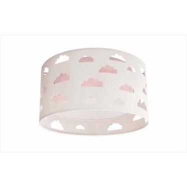 Imagem de Luminária Plafon Nuvens Duplo Com Recortes 30x16 Rosa - Tom Luz, Bivol