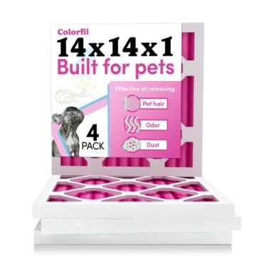 Imagem de Filtro de ar Colorfil 14x14x1 MERV 8 para forno AC, pacote com 4