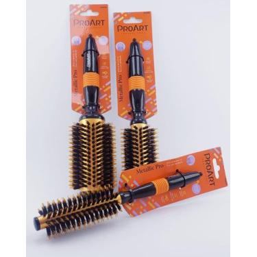 Imagem de Kit com 3 escovas Metallic Pró 15, 25 e 38mm na cor Laranja - PROART