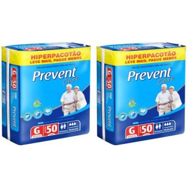 Imagem de Kit Fralda Geriátrica Prevent Care Tamanho G - 100 UNIDADES