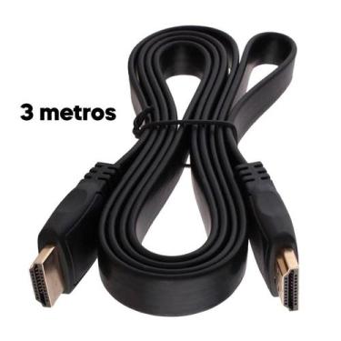 Imagem de Cabo Hdmi 3 Metros 4K Hd Full Hd Preto Gamer Para Jogos E Tv