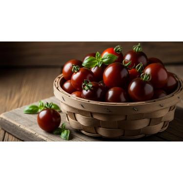 Imagem de Sementes de Tomate Cereja Preto Gourmet, 100 Unidades, Sabor Intenso