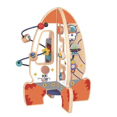 Imagem de Tooky Toy Brinquedo Educativo Madeira Foguete de Atividades
