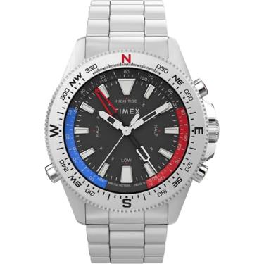 Imagem de Timex Relógio masculino Expedition North Tide-Temp-Compass 43 mm, Aço inoxidável/preto/aço inoxidável, One Size, Relógio com pulseira Expedition North Tide-Temp-Compass de 43 mm