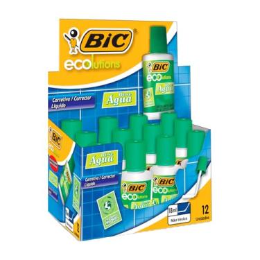 Imagem de Corretivo Líquido Escolar BIC Ecolutions, 18ml, À base de Água, 930762, 12 unidades