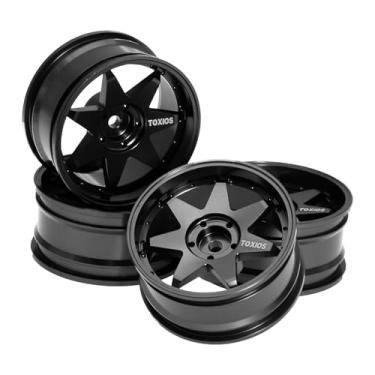 Imagem de oshhni Rodas de carro RC em escala 1:10 Xy01 Peças de veículos de controle remoto Modificação de alto desempenho Substituição RC Brinquedos Acessórios, Preto