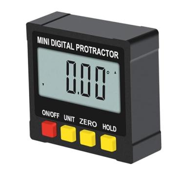 Imagem de shamjina Medidor de ângulo digital, inclinômetro, com luz de fundo, multifuncional, leve para máquinas, 6,5 x 6,5 x 2,5 cm, precisão de ± 0,2°
