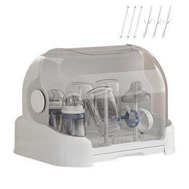 Imagem de Rrlihjgu Secador de Mamadeiras - Escorredor E Organizador Grande Para Mamadeiras,Recipiente à Prova de Pó para Cozinha Quarto Banheiro Escritório Creche Casa