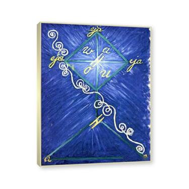 Imagem de Moldura de champanhe. Pôster Hilma Af Klint, (Caos Primordial, nº 11), reproduções de pinturas famosas, imagem de arte abstrata para sala de estar quarto decoração de casa. 40 x 50 cm-15,8 x 19,7 pol