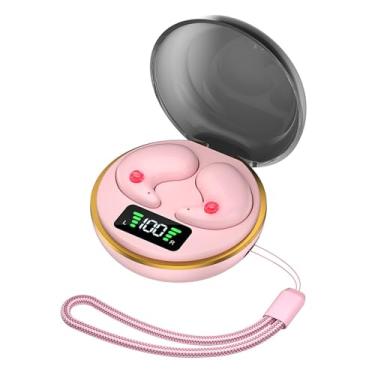 Imagem de ASHATA Fones de Ouvido Sem Fio, Fones de Ouvido Super Finos e Confortáveis ​​para Dormir Com 5.3, Transmissão de 10m, Frequência de 20Hz 20kHz, Carregamento do Tipo C (rosa)