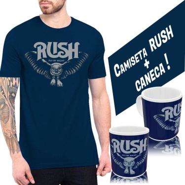 Imagem de Camiseta Banda Rush rock clássico, estampa exclusiva, unissex + caneca