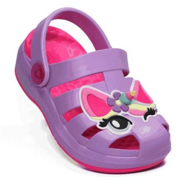 Imagem de Babuche Sandália Plugt Pop Baby Unicórnio 3D Lilás 234.010.010, 25/26