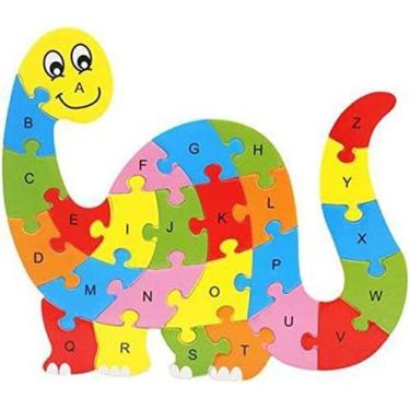 Imagem de Quebra-cabeça de madeira colorida Lianshi Alphabet Jigsaw Puzzle 26 le