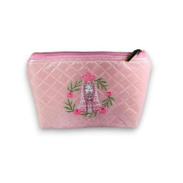 Imagem de Nécessaire, Bordada Religiosa, grande - DaniBordados, Rosa