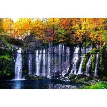 Imagem de Kit 2 Quebra-Cabeça Cachoeiras Do Mundo De 24 Peças Grandes