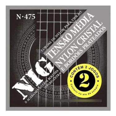 Imagem de Kit Com 2 Jogos Corda Violão Nylon Tensão Média Cristal Nig