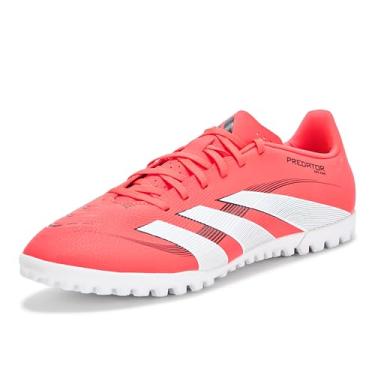 Imagem de adidas Tênis de futebol unissex Club Turf, Vermelho lúcido, branco/preto, 8.5 Women/7.5 Men
