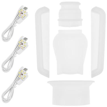 Imagem de Conjunto de moldes de silicone para lâmpada de óleo faça você mesmo, molde de silicone, reutilizável, kit de molde de lanterna leve para mesa, decoração de casa, artesanato faça você mesmo