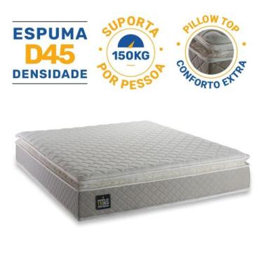Imagem de Colchão de Espuma D45 Pillow Top Strong Casal 138 cm - Lucas Colchões,