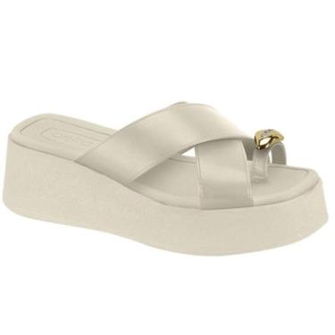 Imagem de Tamanco beira rio plataforma ring toe 8530.114, Branco off, 37