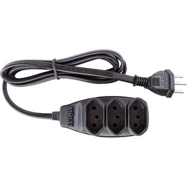 Imagem de Extensão Preta 3T Tripolar com 5 Metros 2P+T 10 Ampères 250VAC - 01567 - MULTICRAFT