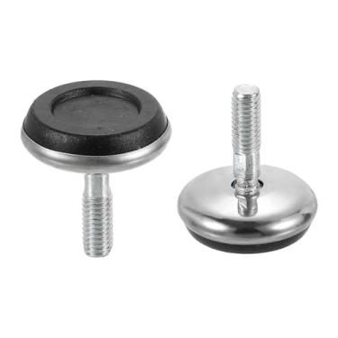 Imagem de DTGN M6 x 18 x 30 mm (DxLxOD) Pés niveladores deslizantes para móveis - Pacote com 4 - Bom para móveis - Niveladores de móveis com rosca ajustável - Prata