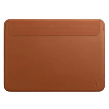 Imagem de WIWU Bolsa Case Magnética Couro Premium Marrom para MacBook 14" – Compatível com Modelos M1/M2/M3 Pro Proteção Anti-Impacto Compacta e Sofisticada para Trabalho e Viagem