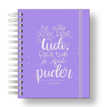 Imagem de Planner 2024 Coleção Flores e Frases/Organizador anual 210Paginas Capa Dura Roxo