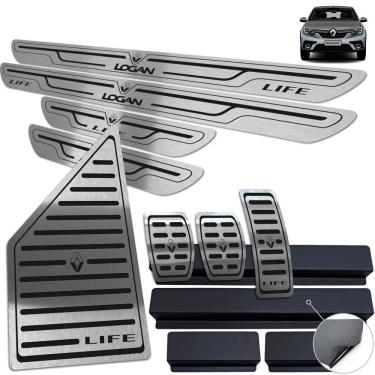 Imagem de Pedaleira Soleira Descanso Preto Renault Logan Life