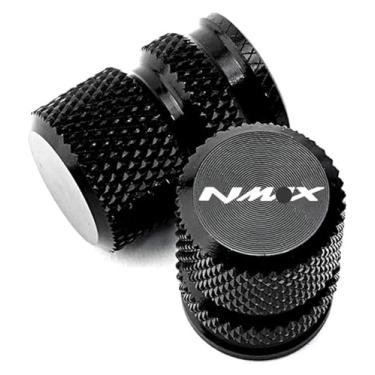 Imagem de Acessórios de motocicleta CNC alumínio tampa de porta de ar plugue tampas de válvula de pneu N-MAX compatível com Y&AMAHA Nmax 125 155 Nmax125 Nmax155 N-max (B-Preto)